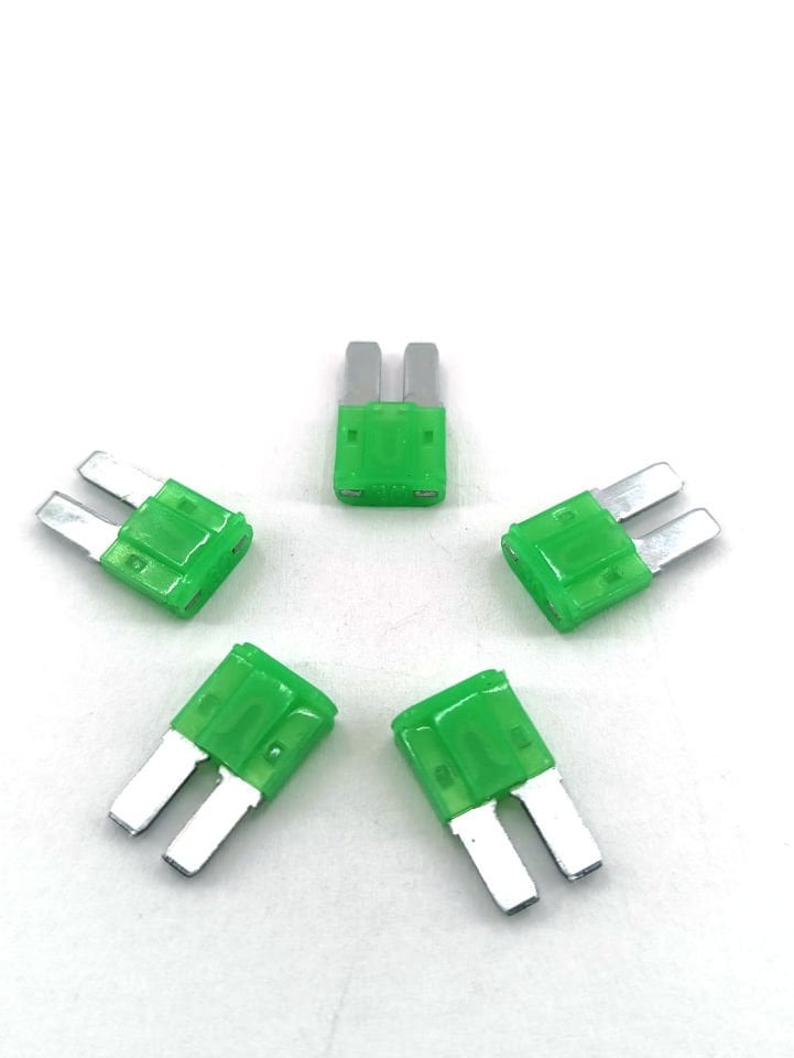 5 Adet 30A Mikro 2 Ayaklı Yeşil Bıçak Sigorta 30 Amper Micro