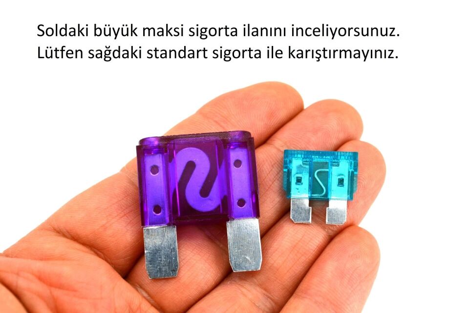 50A Kırmızı Şeffaf Büyük Maksi Bıçak Sigorta 50 Amper