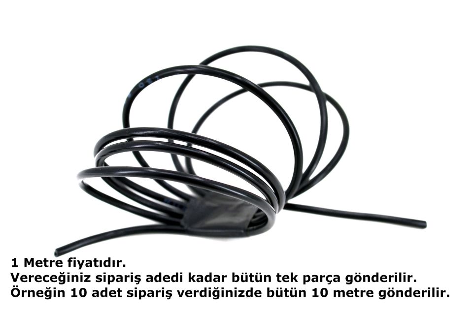 1 Metre 1,5mm² Siyah Bakır Kablo Kalaylı Nyaf Marine