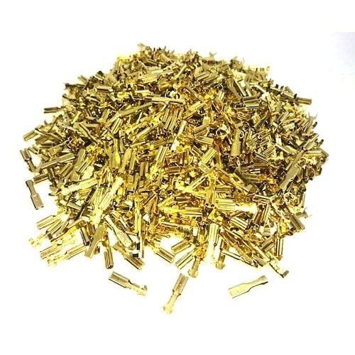 1000 Adet 2.8 Tırnaksız Dişi Pirinç Terminal Fiş Kablo Ucu (2,8 mm)