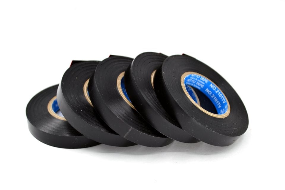 5x25 Metre Esnek Pvc Siyah İzole Bant Elektrik Kablo Bandı Nitto