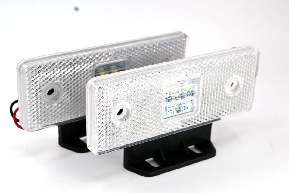 2 Adet 12V Beyaz Reflektör Dikdörtgen Ledli Side Marker Lamba