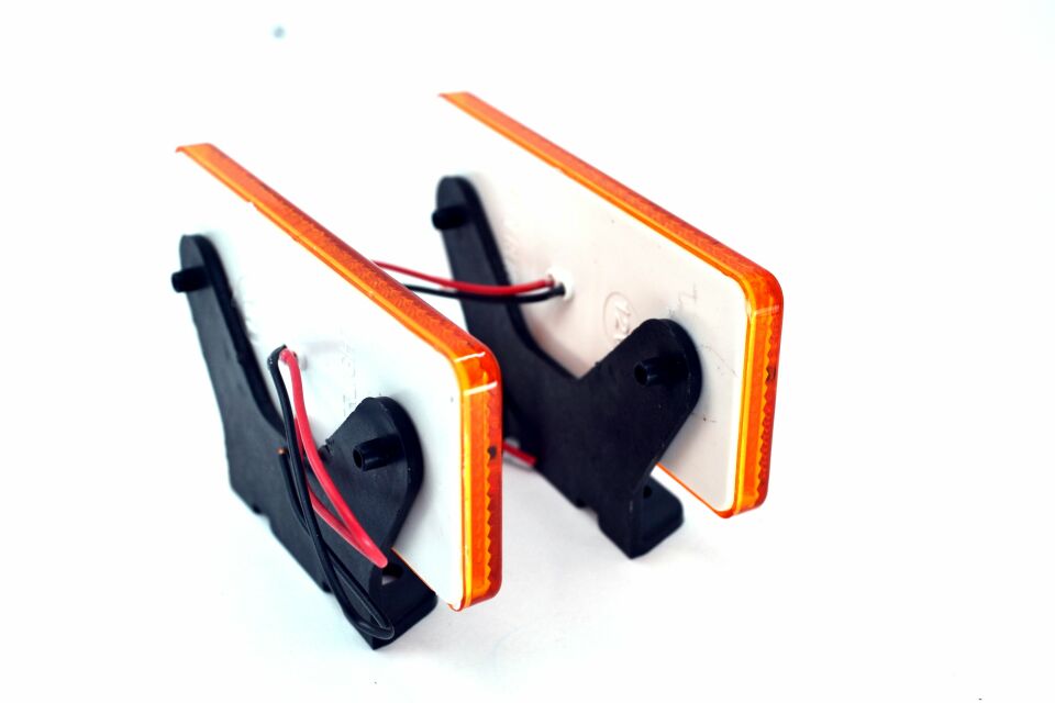 2 Adet 12V Turuncu Reflektör Dikdörtgen Ledli Side Marker Lamba
