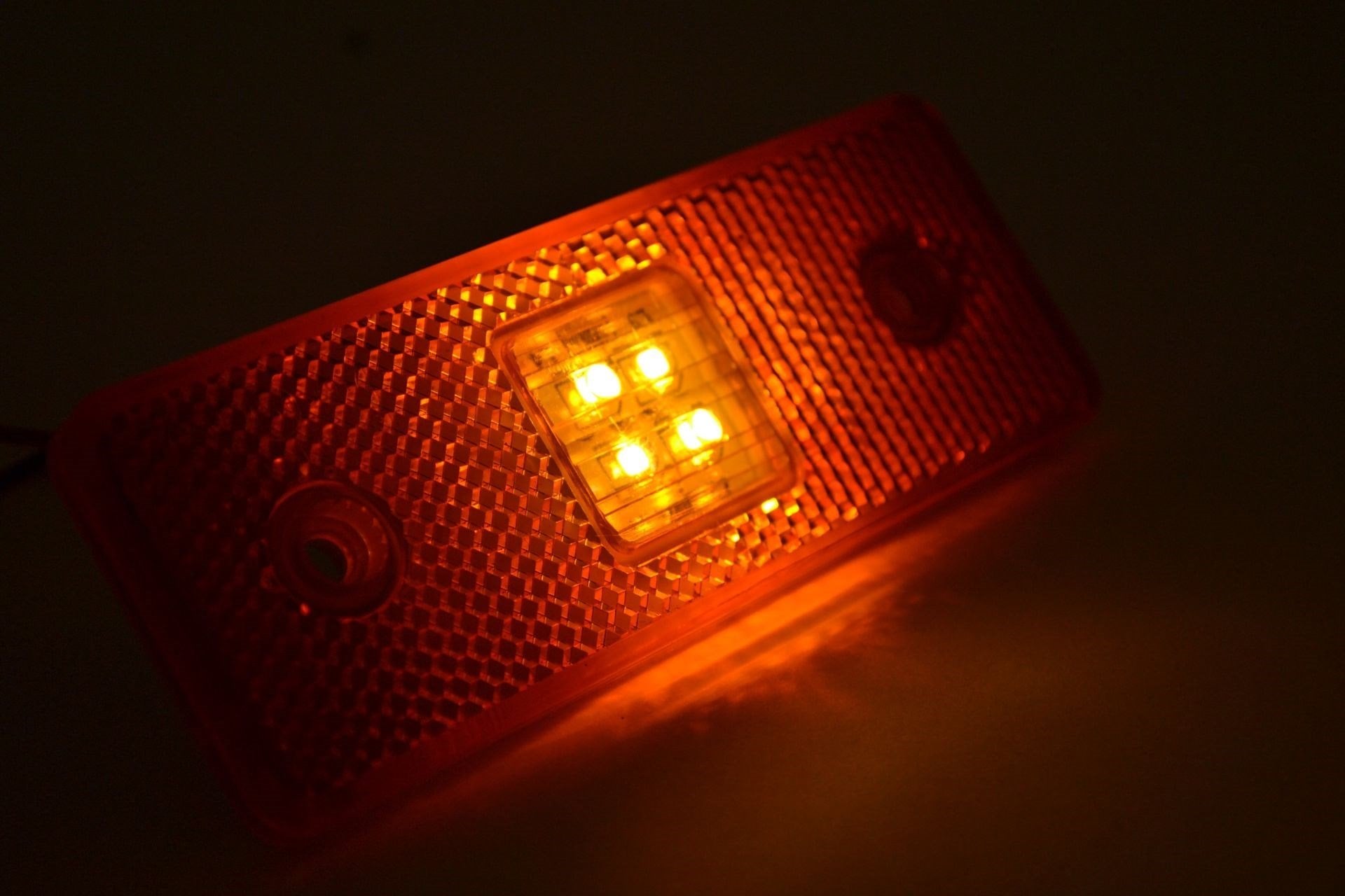 2 Adet 12V Turuncu Reflektör Dikdörtgen Ledli Side Marker Lamba