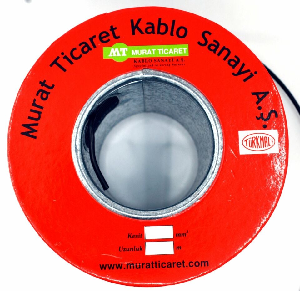 100 Metre 0,75mm² Siyah Bakır Kablo Kalaylı Nyaf Tekne Oto Karavan Elektrik Tesisat Kablosu Top