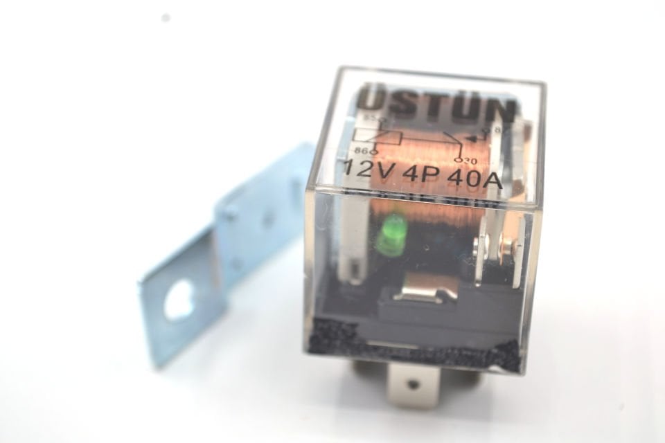 Mini Röle 4 Fişli Şeffaf 12V 40A Ledli