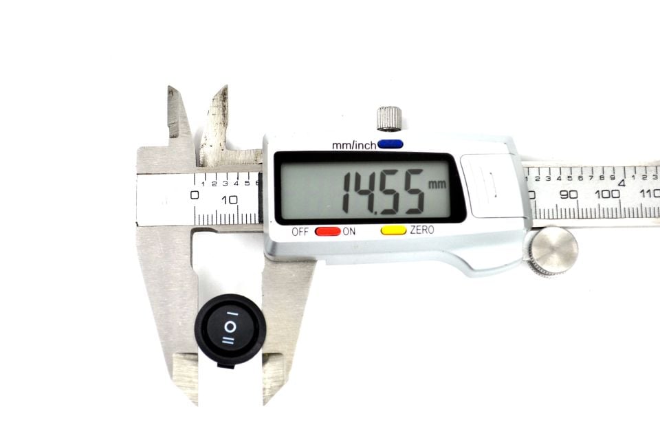 Mini Yuvarlak Siyah Elektrik Anahtarı 1-0-2 Işıksız Rocker