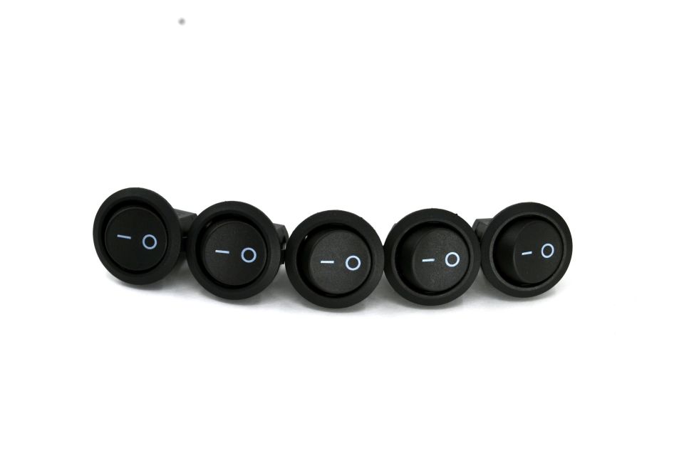 23mm Yuvarlak Siyah Elektrik Anahtarı 1-0 Işıksız Rocker MT-ANK20