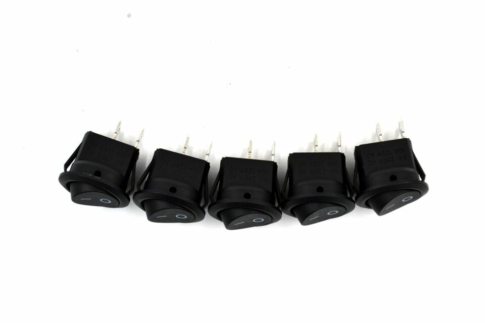 23mm Yuvarlak Siyah Elektrik Anahtarı 1-0 Işıksız Rocker MT-ANK20