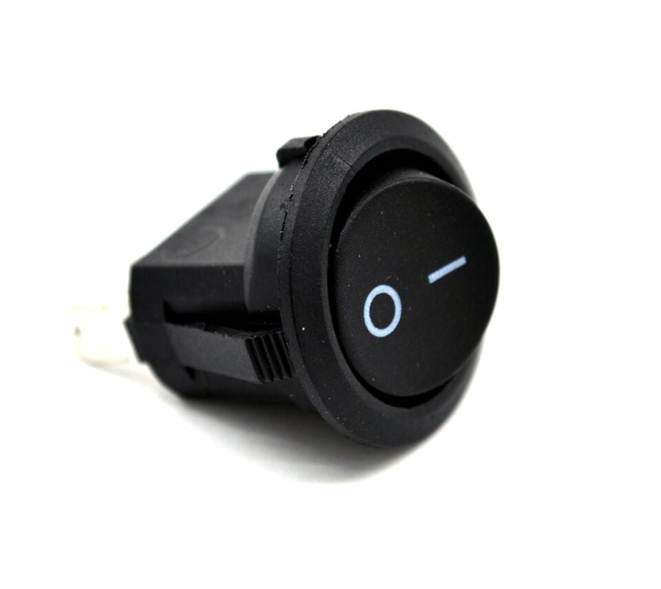23mm Yuvarlak Siyah Elektrik Anahtarı 1-0 Işıksız Rocker MT-ANK20