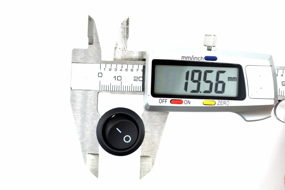 23mm Yuvarlak Siyah Elektrik Anahtarı 1-0 Işıksız Rocker MT-ANK20