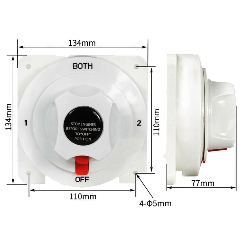 Marine Beyaz Devre Kesici Both Şalter Tek Akü 175A Çift Akü Toplam 300A