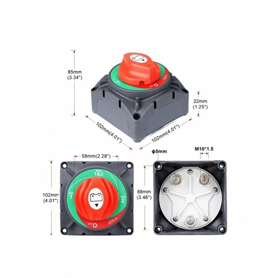 Marine Devre Kesici Both Şalter Çift Akü 12V 24V 48V 350A Büyük MT-ADK500A2