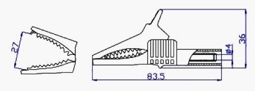 Tam İzole 85mm Kırmızı Krokodil 4mm Banana Jak Girişli