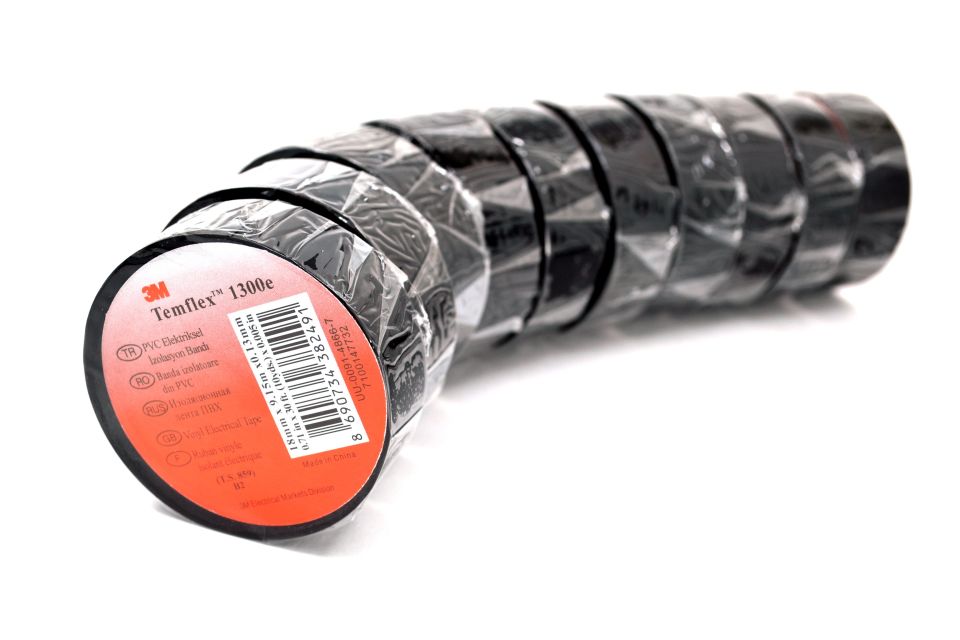 10 Adet 3M Temflex Pvc Siyah İzole Bant Elektrik Bandı