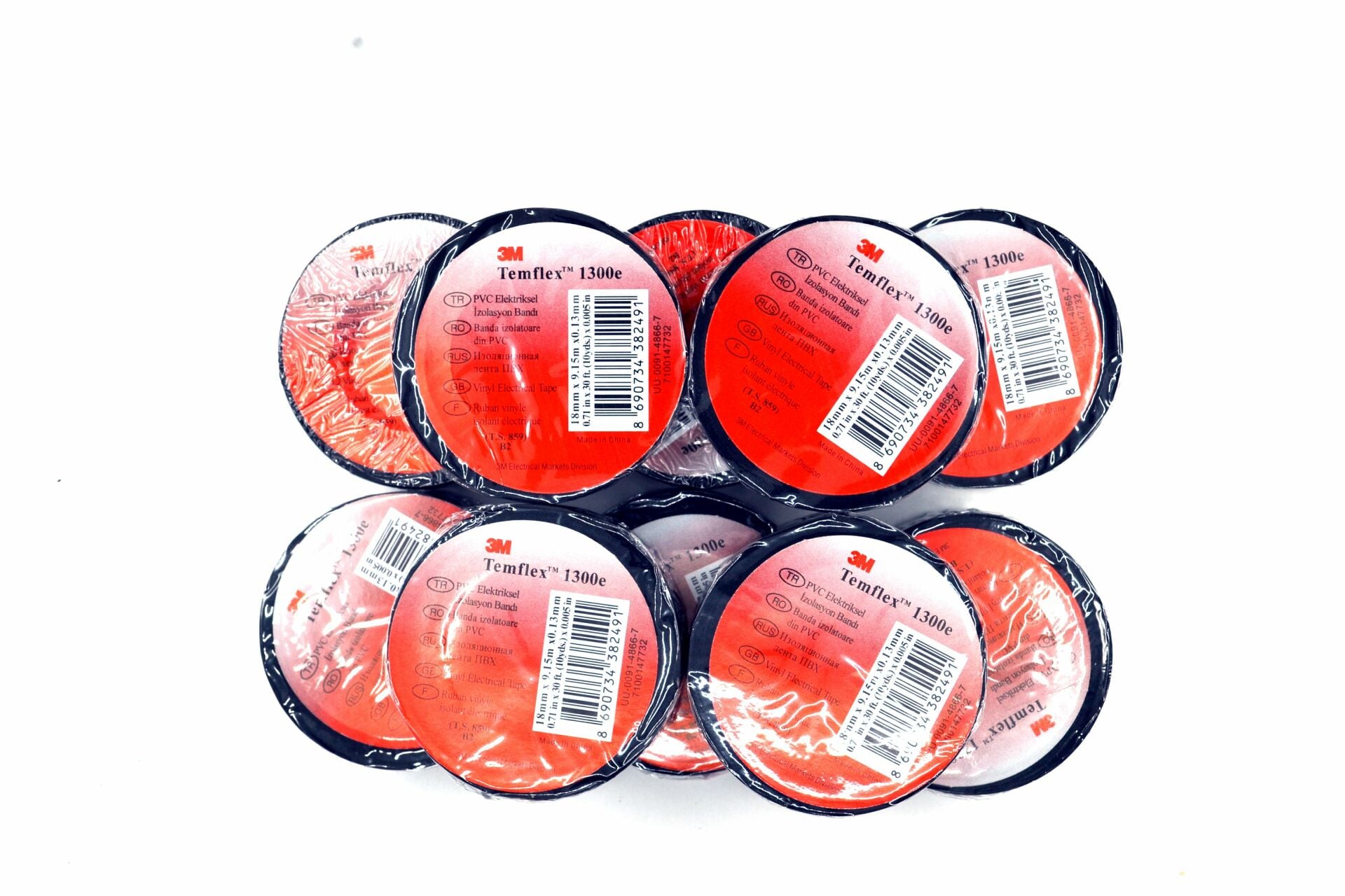 10 Adet 3M Temflex Pvc Siyah İzole Bant Elektrik Bandı