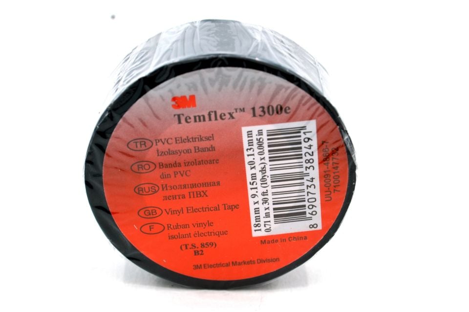 10 Adet 3M Temflex Pvc Siyah İzole Bant Elektrik Bandı