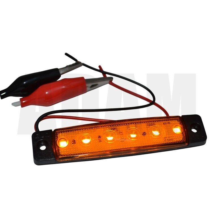 12V 24V 6 Led Sarı Parmak Lamba Su Geçirmez İnce Dizayn Side Marker E-Mark Belgeli