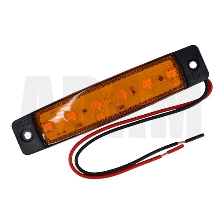 12V 24V 6 Led Sarı Parmak Lamba Su Geçirmez İnce Dizayn Side Marker E-Mark Belgeli