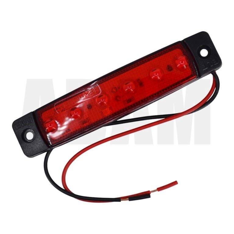 12V 24V 6 Led Kırmızı Parmak Lamba Su Geçirmez İnce Dizayn Side Marker E-Mark Belgeli