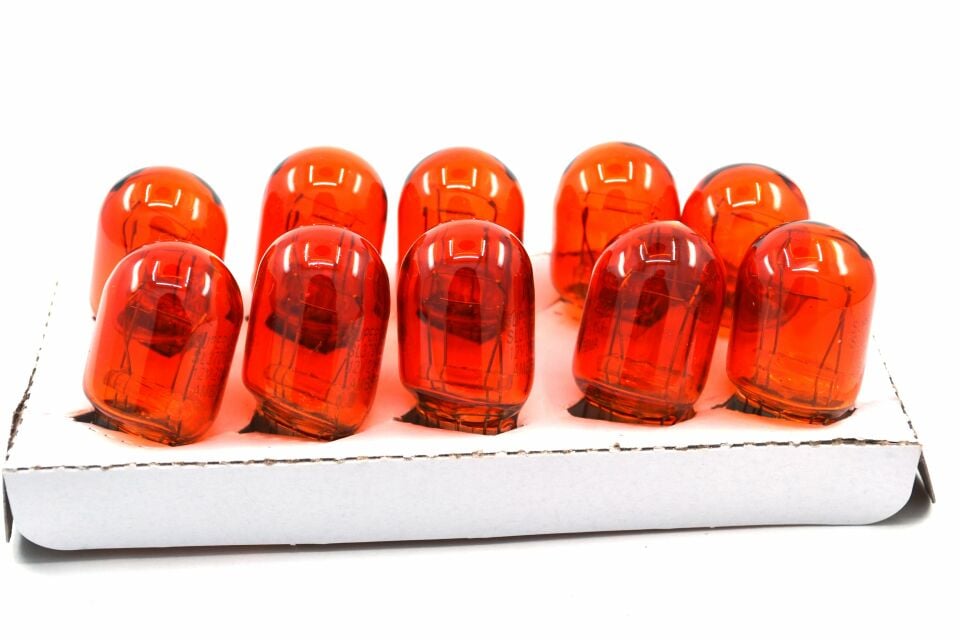 10 Adet Turuncu 12V 21/5W T20 Dipsiz Ampul Çift Duy