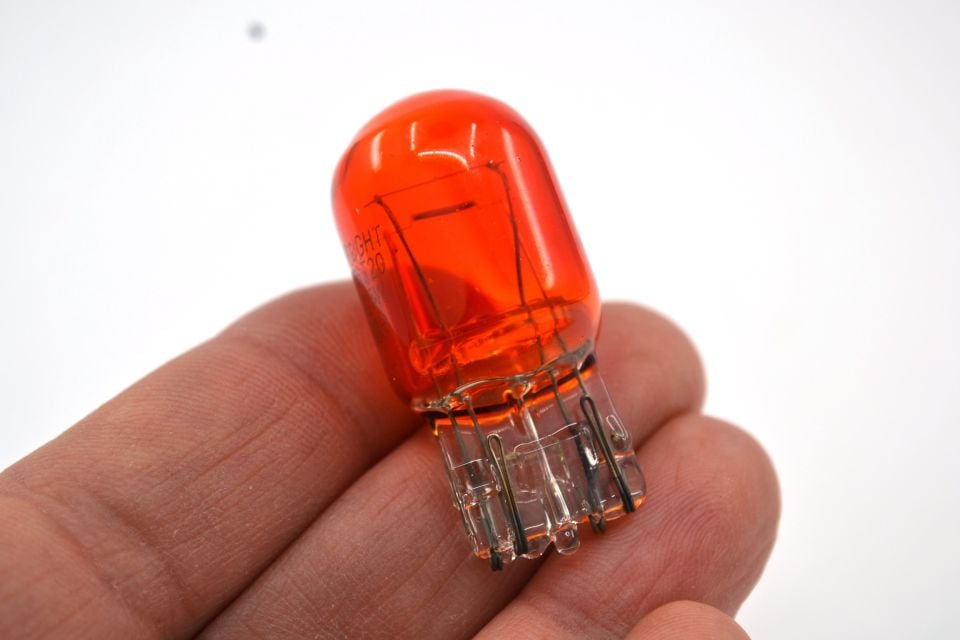 10 Adet Turuncu 12V 21/5W T20 Dipsiz Ampul Çift Duy