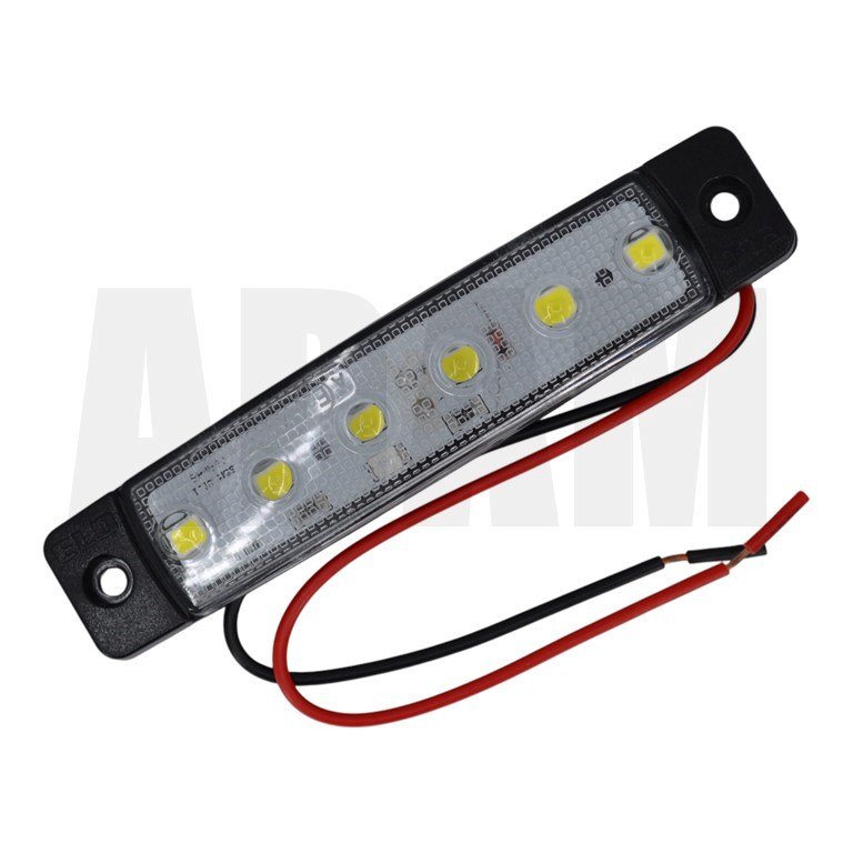 12V 24V 6 Led Beyaz Parmak Lamba Su Geçirmez İnce Dizayn Side Marker E-Mark Belgeli