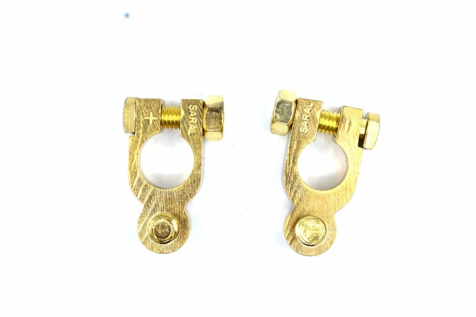 1 Takım Man Tip Civatalı Akü Kutup Başı Terminali Kesme Prinç