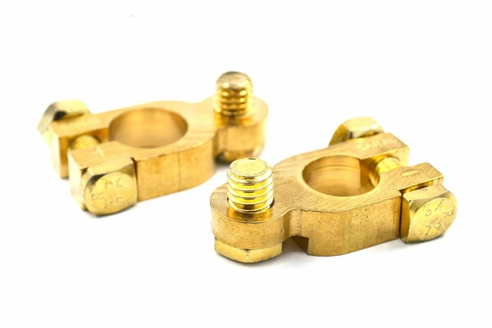 1 Takım Man Tip Civatalı Akü Kutup Başı Terminali Kesme Prinç