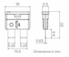 5 Adet 1 Amper Siyah Standart Bıçak Sigorta 1A