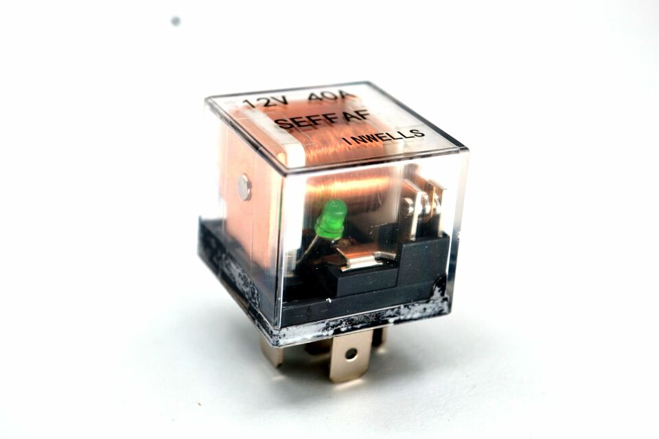 25 Adet Mini Röle 5 Fişli Şeffaf 12V 40A 87A Yeşil Ledli