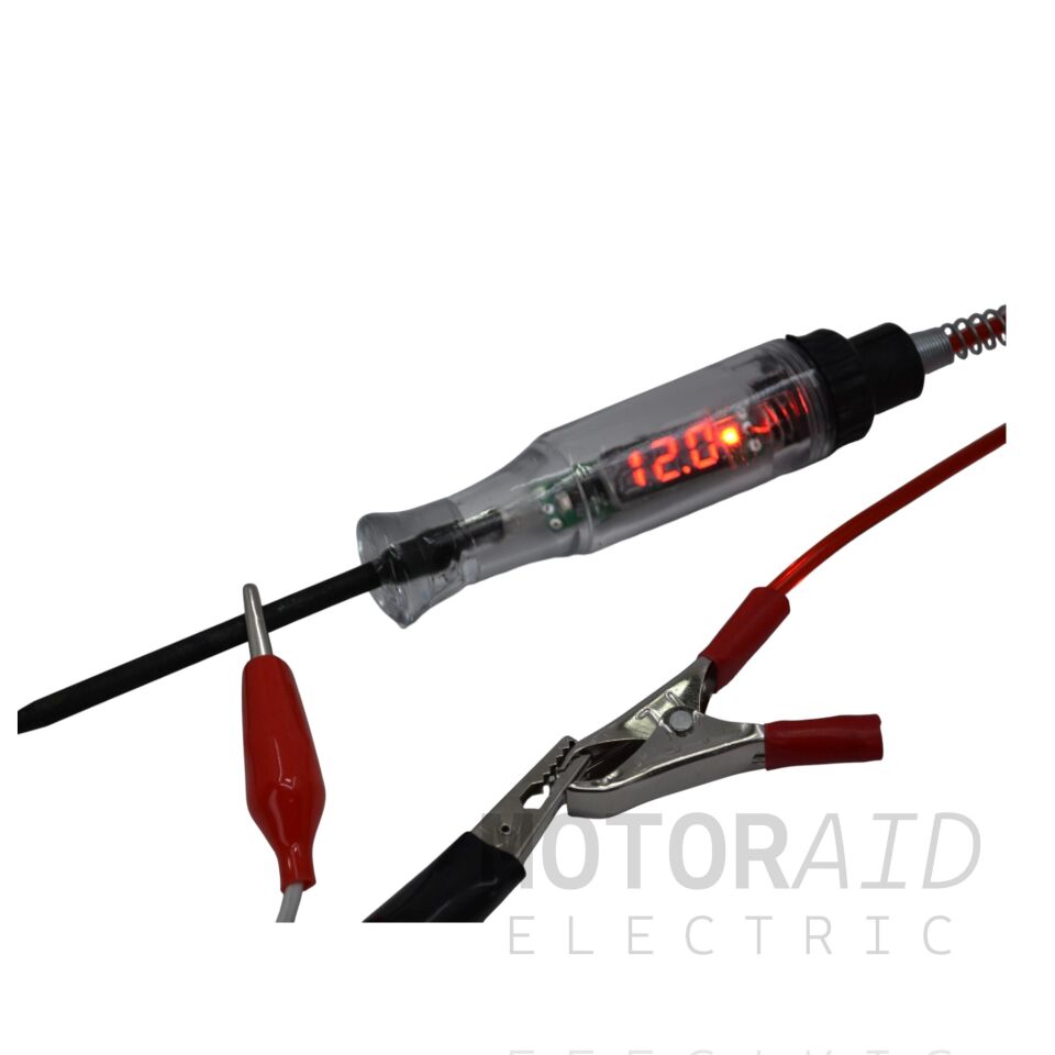 12V 24V (+) (-) Oto Elektrik Kontrol Kalemi Voltmetreli Test Cihazı Spiral Kablolu Oto Test Kalemi