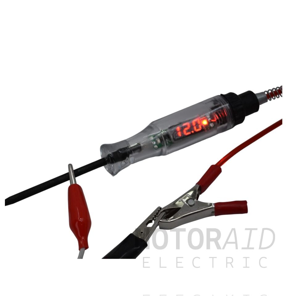 12V 24V (+) (-) Oto Elektrik Kontrol Kalemi Voltmetreli Test Cihazı Spiral Kablolu Oto Test Kalemi