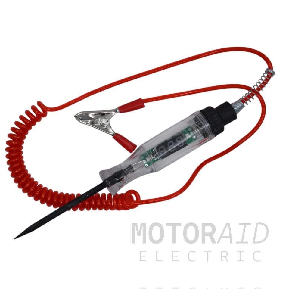 12V 24V (+) (-) Oto Elektrik Kontrol Kalemi Voltmetreli Test Cihazı Spiral Kablolu Oto Test Kalemi