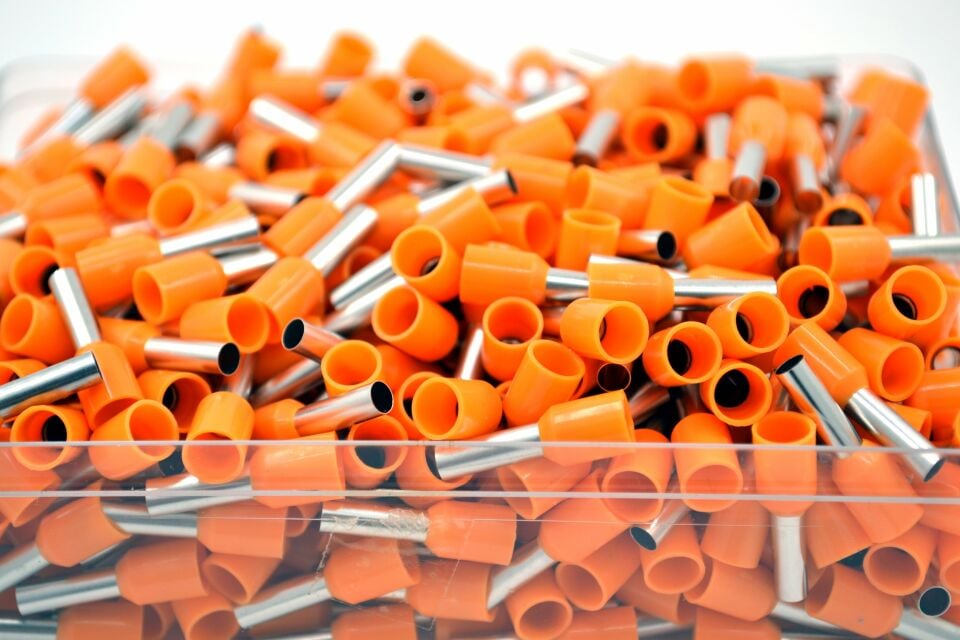 500 Adet 4,00mm² Kablo Yüksüğü Bakır Turuncu Yüksük TYIF-4,0