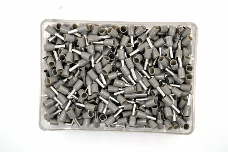 500 Adet 2,50mm² Kablo Yüksüğü Bakır Gri Yüksük MT-KY25