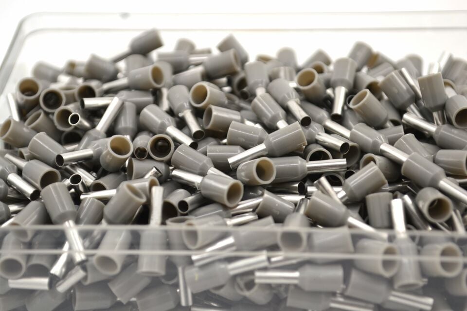 500 Adet 2,50mm² Kablo Yüksüğü Bakır Gri Yüksük 2,5mm TYIF-2,5