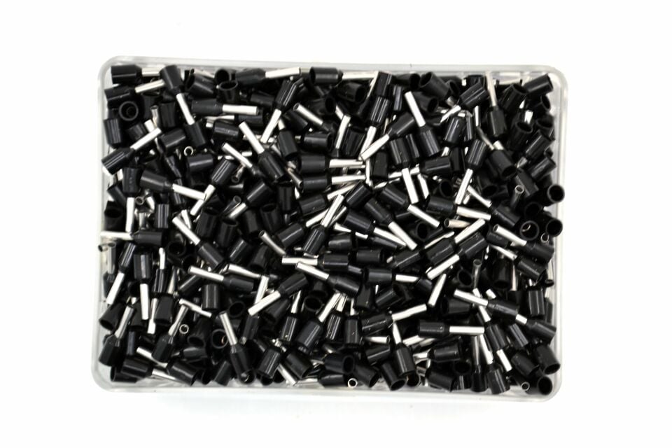 1000 Adet 1,50mm² Kablo Yüksüğü Bakır Siyah Yüksük 1,5mm TYIF-1,5