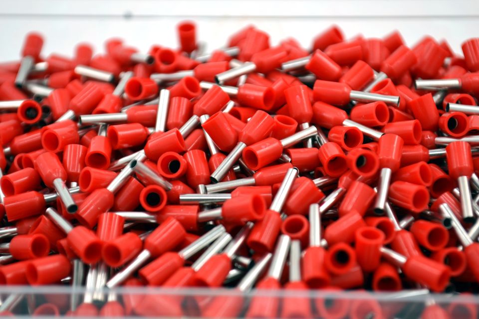 1000 Adet 1,00mm² Kablo Yüksüğü Bakır Kırmızı Yüksük TYIF-1,0