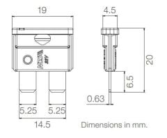 5 Adet 7,5 Amper Kahverengi Standart Bıçak Sigorta 7,5A