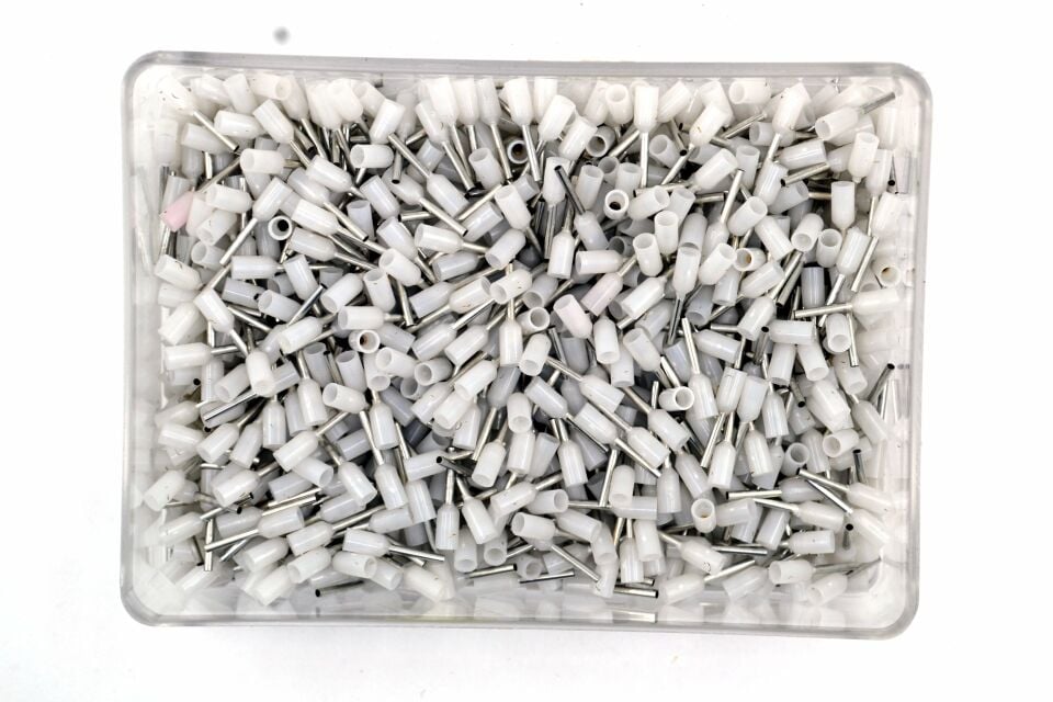 1000 Adet 0,50mm² Kablo Yüksüğü Bakır Beyaz Yüksük 0,5mm TYIF-0,50