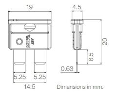 5 Adet 20 Amper Sarı Standart Bıçak Sigorta 20A