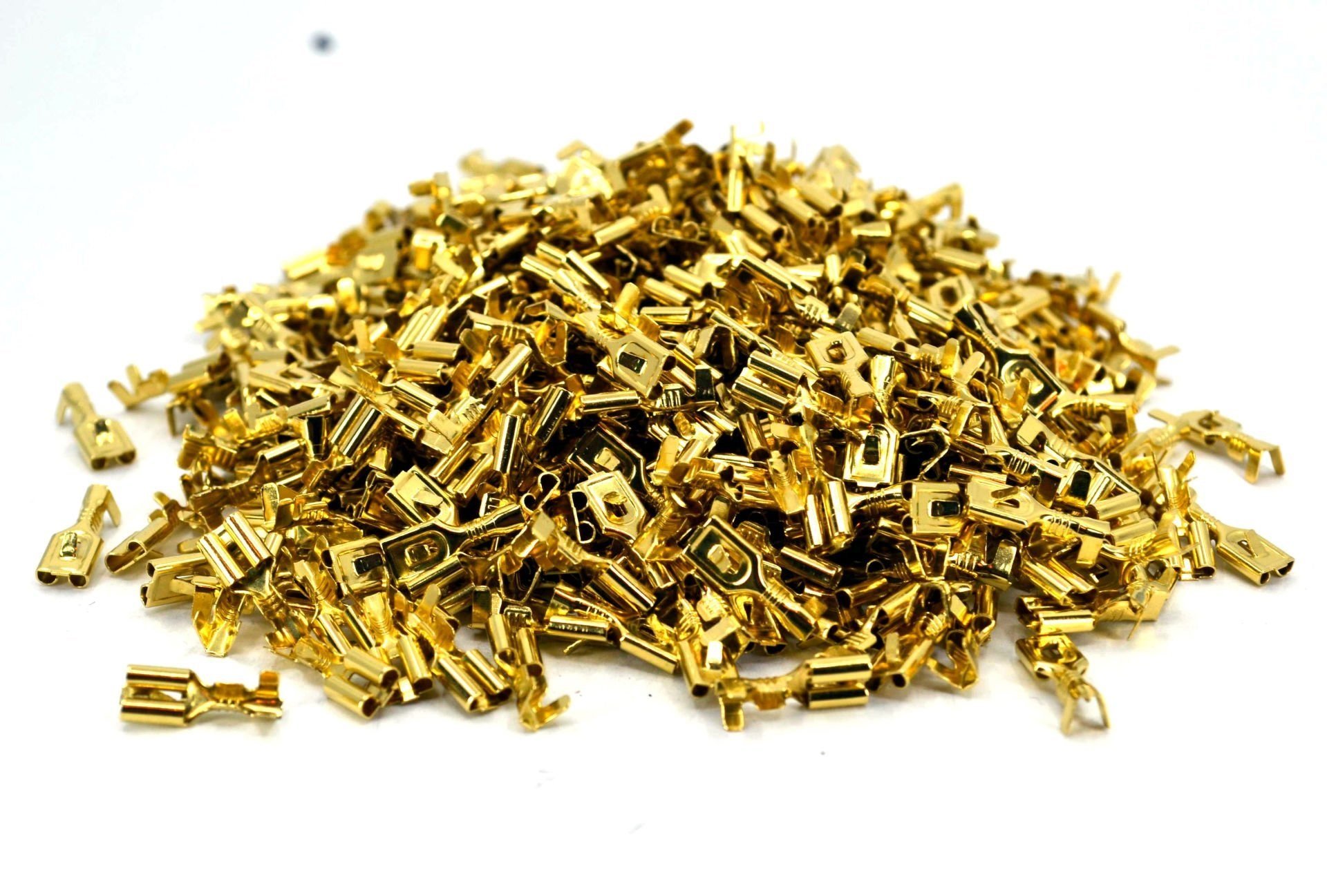 500 Adet 4.8 Tırnaklı Dişi Pirinç Terminal Fiş Kablo Ucu (4,8 mm)