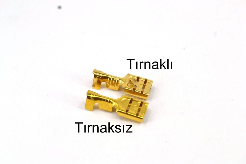 500 Adet 4,8 Tırnaksız Dişi Pirinç Terminal Fiş Kablo Ucu