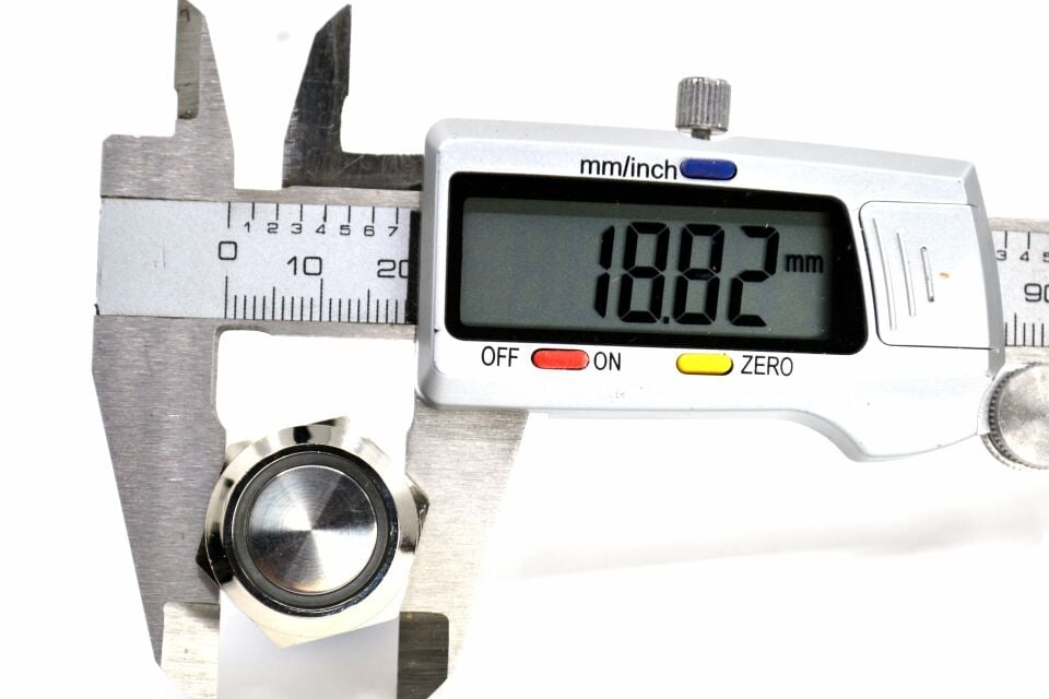 19mm Kalıcı Metal Anahtar Mavi Işıklı 1NO/1NC 12V 24V 1-0 MT-ANK23