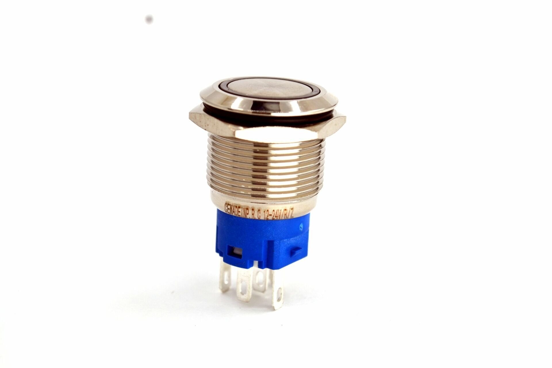 19mm Kalıcı Metal Anahtar Mavi Işıklı 1NO/1NC 12V 24V 1-0 MT-ANK23