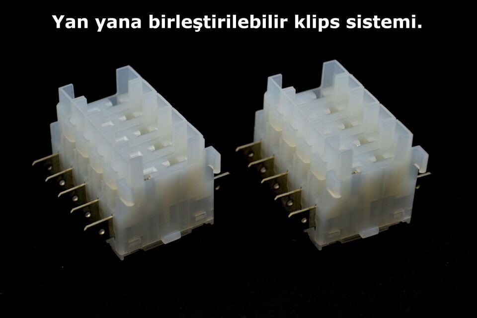 Standart Bıçak Sigorta Tutucu Soket Fişli Yuva Kutu Geçmeli Beyaz
