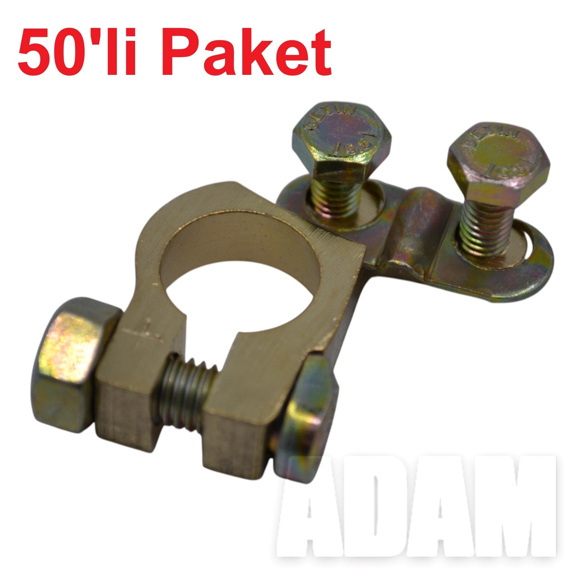 50 Adet (+) Kalın Akü Kutup Başı Terminali Kesme Prinç Artı Kutupsan