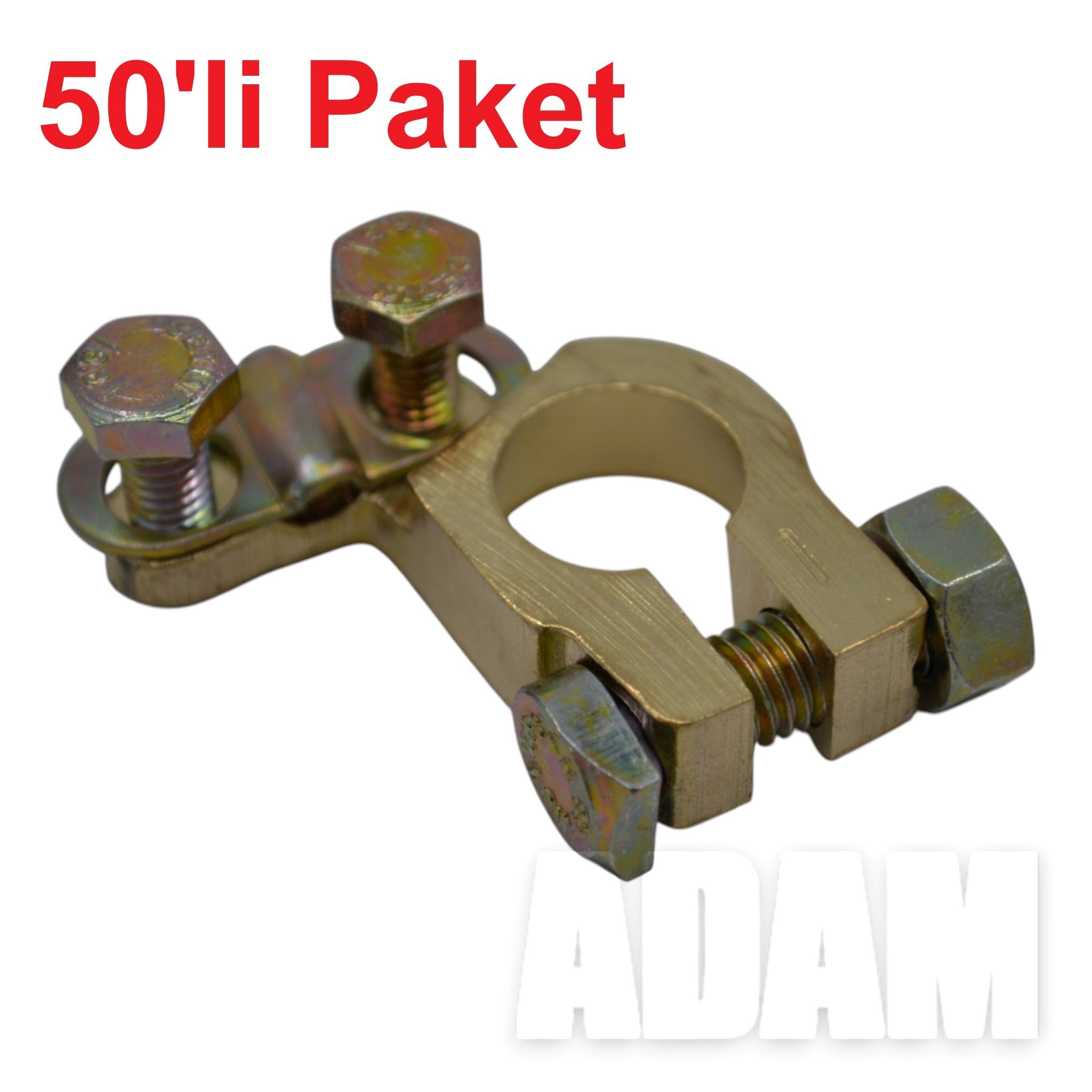 50 Adet (-) Kalın Akü Kutup Başı Terminali Kesme Prinç Eksi Kutupsan