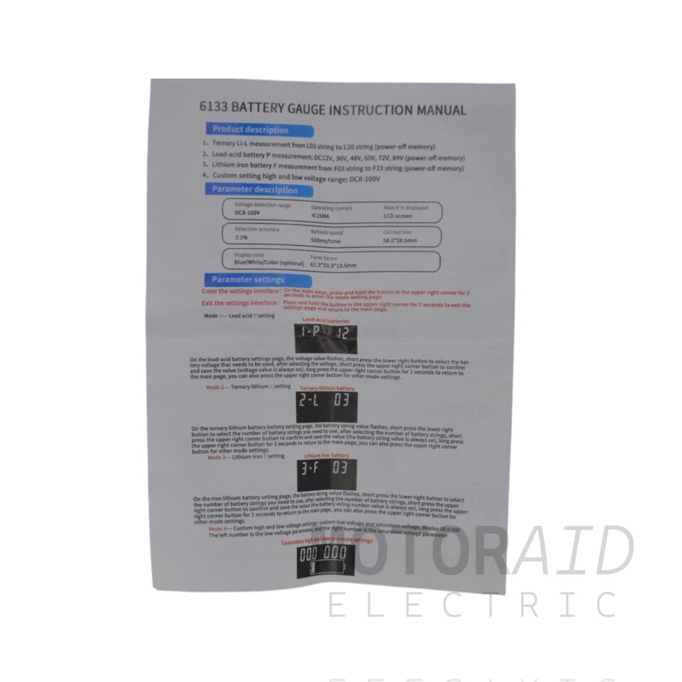 Akü Kapasite Voltaj Göstergesi Dijital